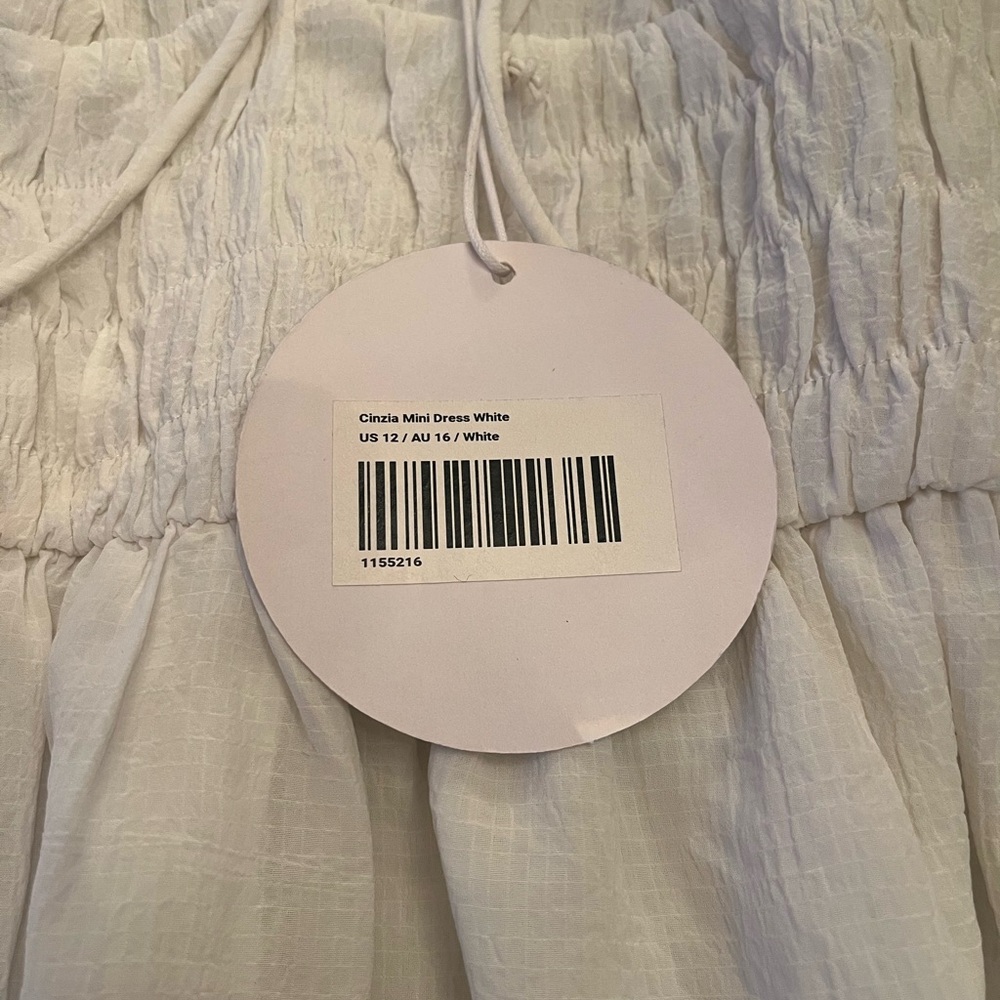 NWT White Boho Mini Dress Size 12 - Picture 4 of 13